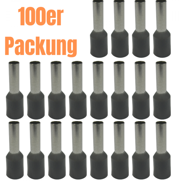 Aderendhülsen - 4,00mm² - Grau (100er Pack)